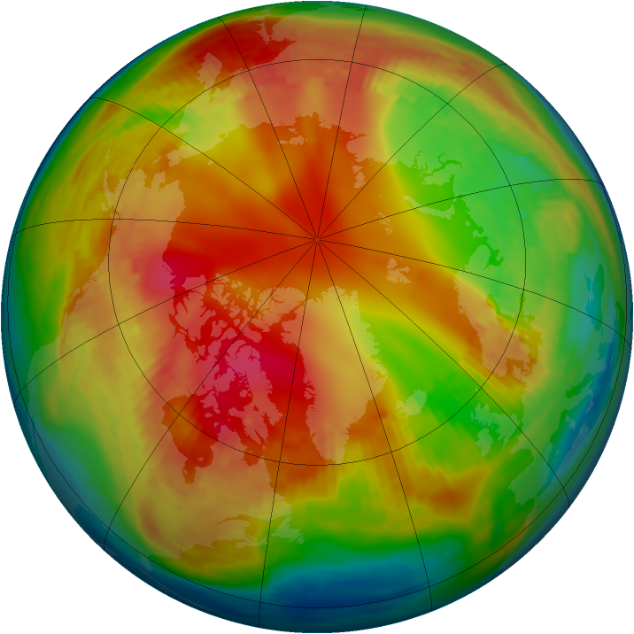 Arctic ozone map for 28 January 1987